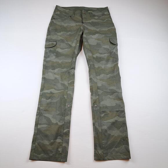 Kuhl Pants - Kuhl Pants Womens 4 Green Camo Cargo Lightweight Hiking Outdoor Travel Trail